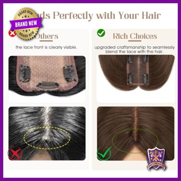 Human Hair Topper Clip-In Lace Base 14\